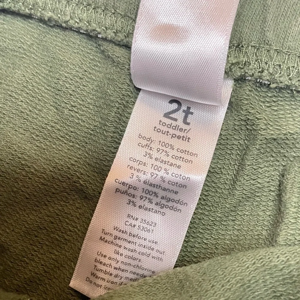 Carter’s 2T Toddler Hunter Green cinch waist & ankles jogger long pants PRELOVED